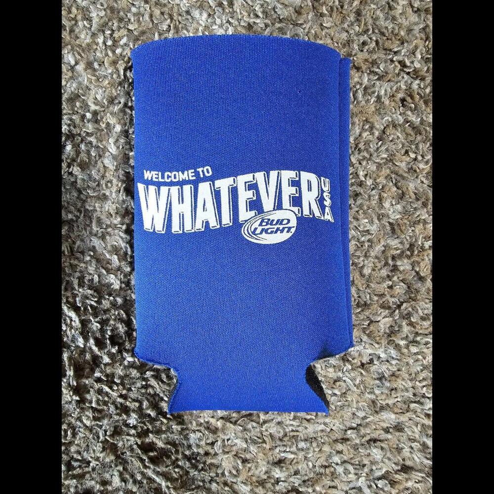 Bud Light Beer Can Koozie Welcome To Whatever USA Blue